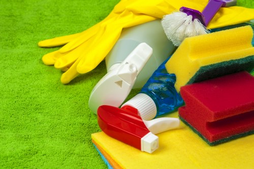 Close-up of upholstery stain removal on a sofa