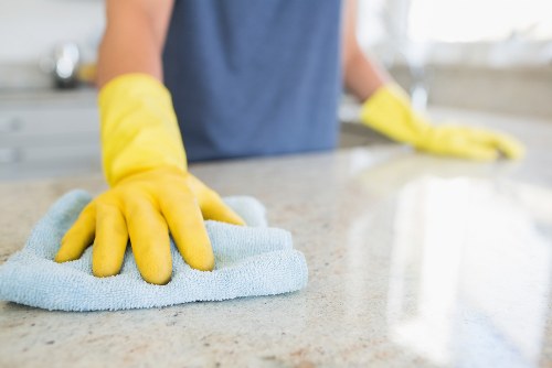 Staff member receiving practical cleaning and safety training