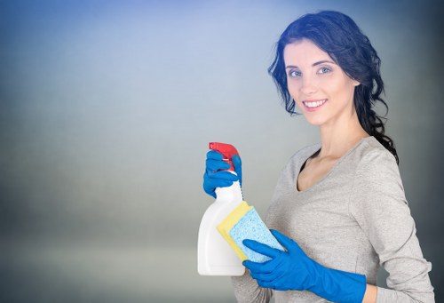 Local cleaner maintaining a flat in Outhkensington on a scheduled visit